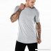Fashion Solid Color T Shirt,Donci Raglan Striped Hem Short Tops Round Neck Casual Sports Summer New Men's Tees Gray B07Q55DKXF